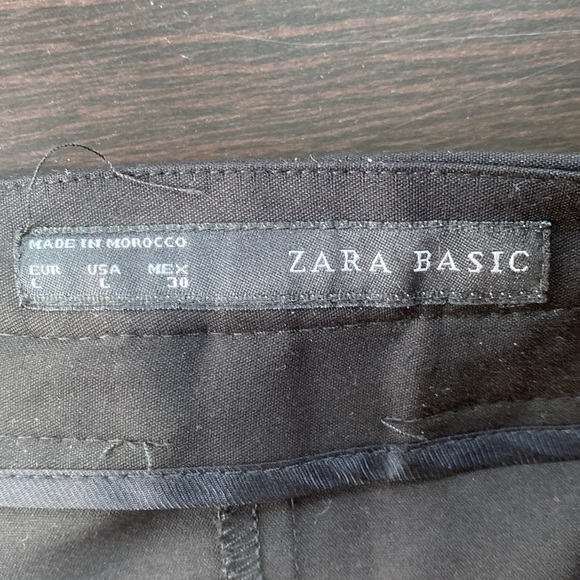 Zara Basic Black Pencil Skirt with Gold Zippers Size: L - Picture 3 of 3